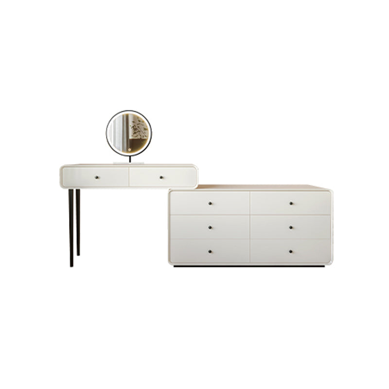 Modern Bedroom Vanity Dressing Table White Wood Makeup Vanity Desk with Drawer