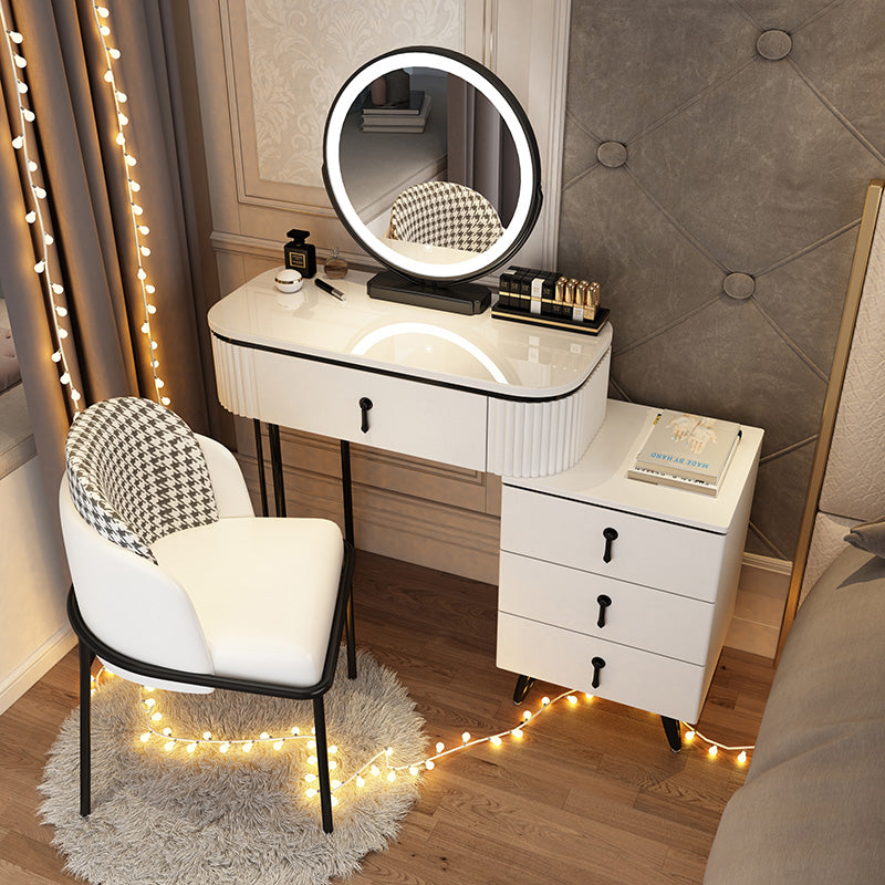 Glam Bedroom Vanity Dressing Table Wood Mirror Makeup Vanity Desk