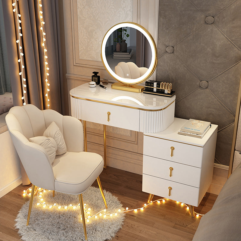 Glam Bedroom Vanity Dressing Table Wood Mirror Makeup Vanity Desk