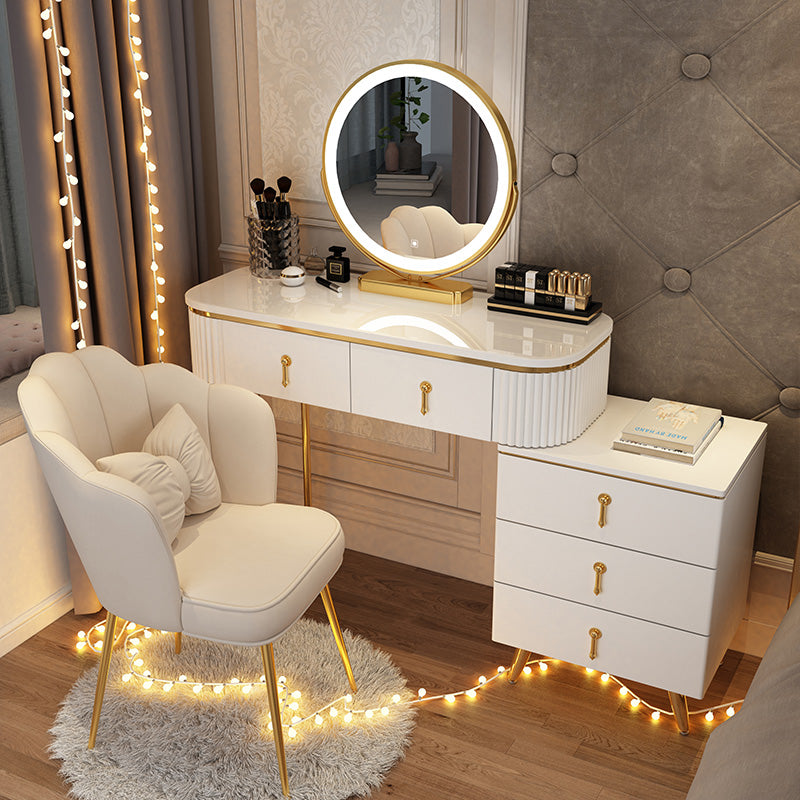 Glam Bedroom Vanity Dressing Table Wood Mirror Makeup Vanity Desk