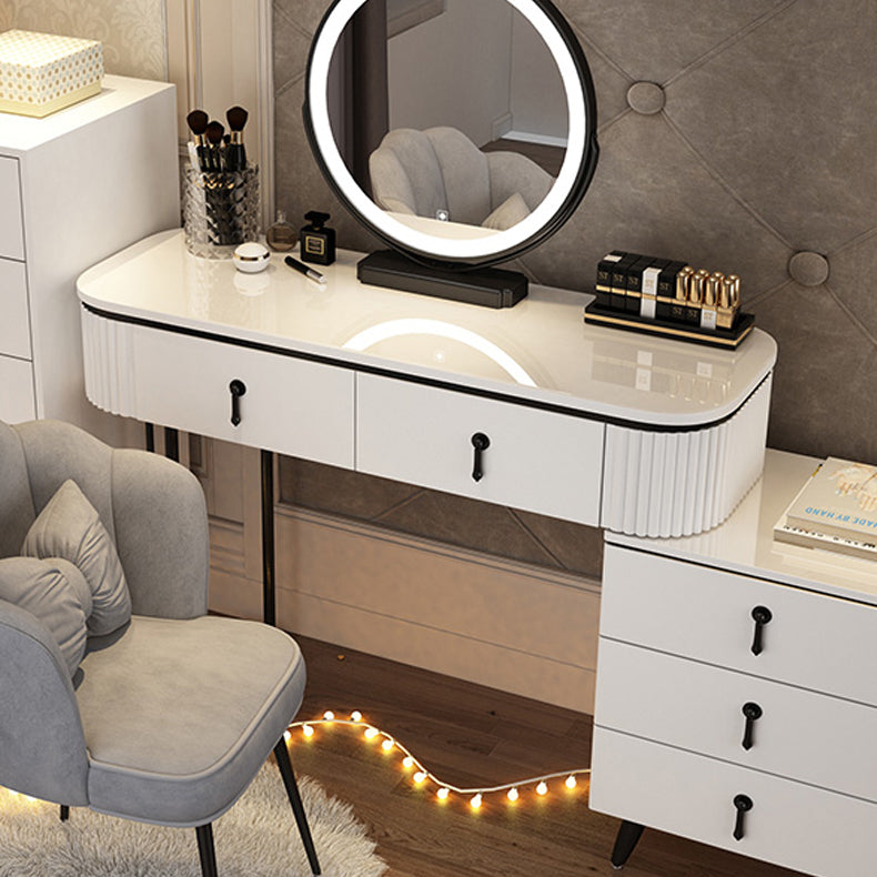 Glam Bedroom Vanity Dressing Table Wood Mirror Makeup Vanity Desk