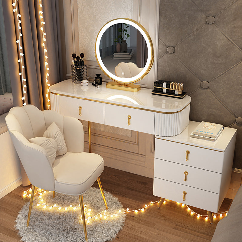 Glam Bedroom Vanity Dressing Table Wood Mirror Makeup Vanity Desk