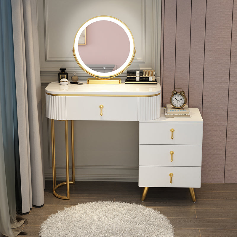 Glam Bedroom Vanity Dressing Table Wood Mirror Makeup Vanity Desk