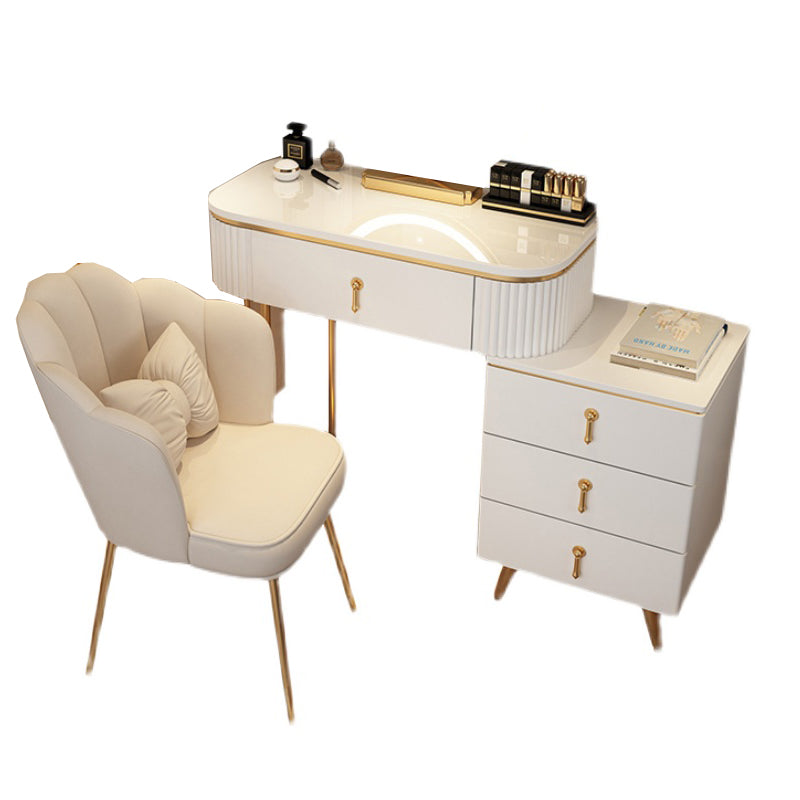 Glam Bedroom Vanity Dressing Table Wood Mirror Makeup Vanity Desk