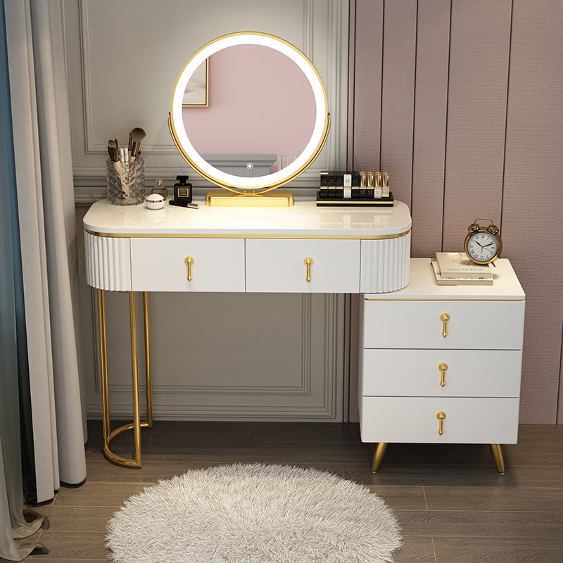 Glam Bedroom Vanity Dressing Table Wood Mirror Makeup Vanity Desk