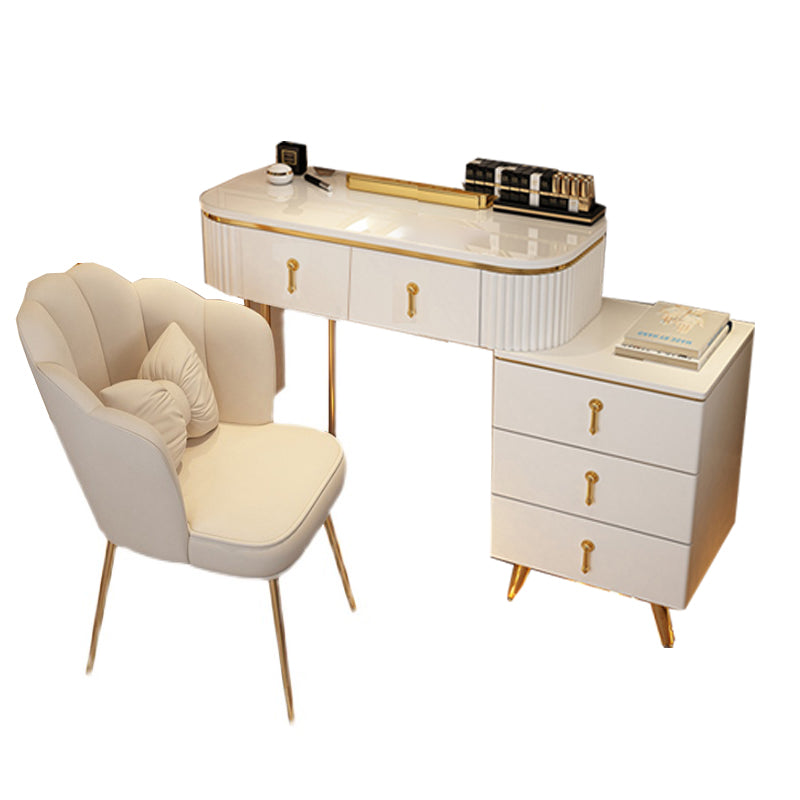 Glam Bedroom Vanity Dressing Table Wood Mirror Makeup Vanity Desk