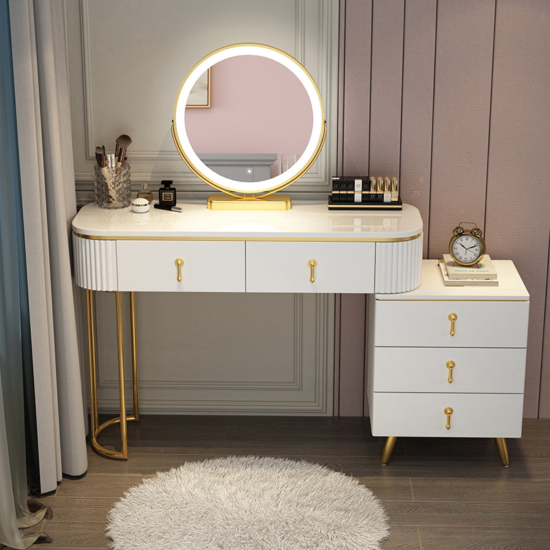 Glam Bedroom Vanity Dressing Table Wood Mirror Makeup Vanity Desk