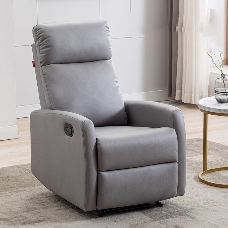 Solid Color Upholstered Standard Recliner Faux Leather Recliner Chair