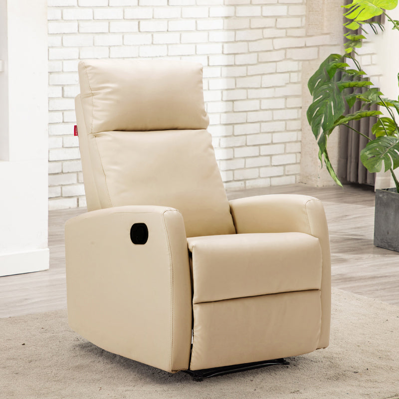 Solid Color Upholstered Standard Recliner Faux Leather Recliner Chair