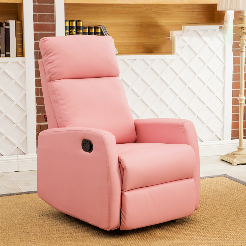 Solid Color Upholstered Standard Recliner Faux Leather Recliner Chair