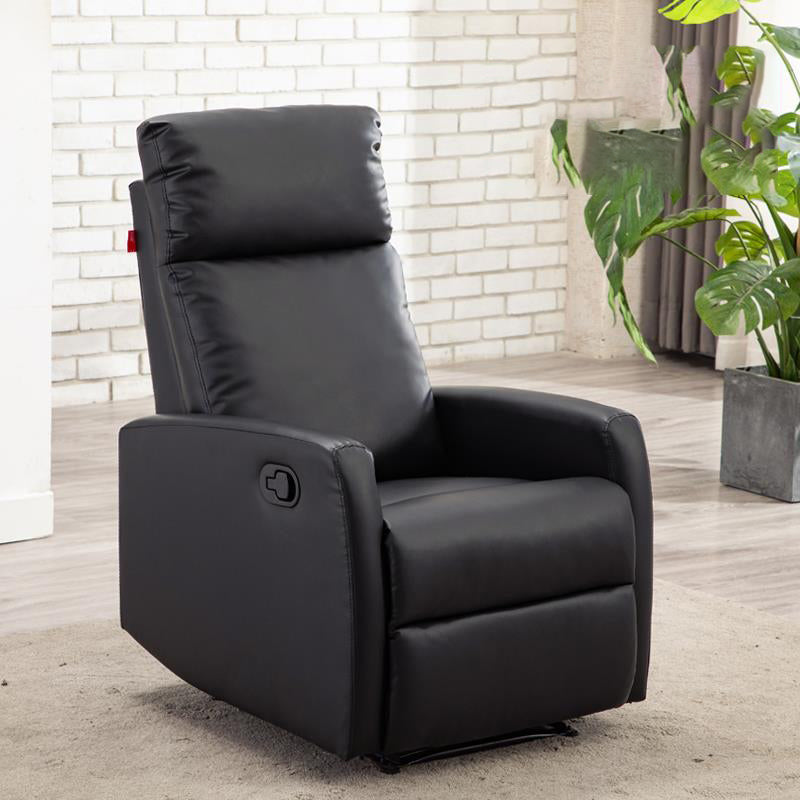 Solid Color Upholstered Standard Recliner Faux Leather Recliner Chair