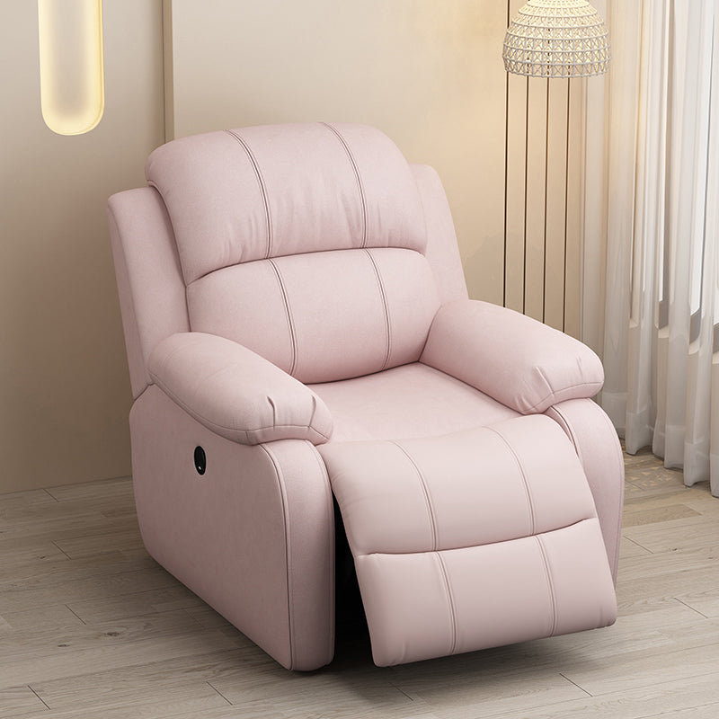 Modern Solid Color Standard Recliner Wood Frame Faux Leather Recliner Chair