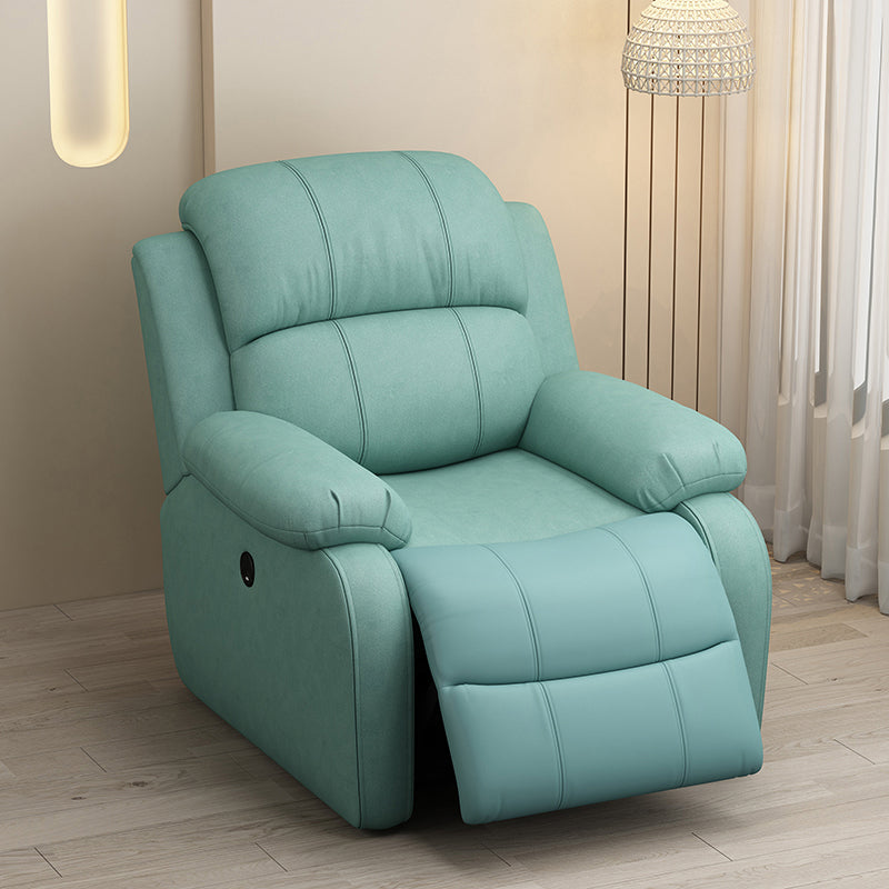 Modern Solid Color Standard Recliner Wood Frame Faux Leather Recliner Chair