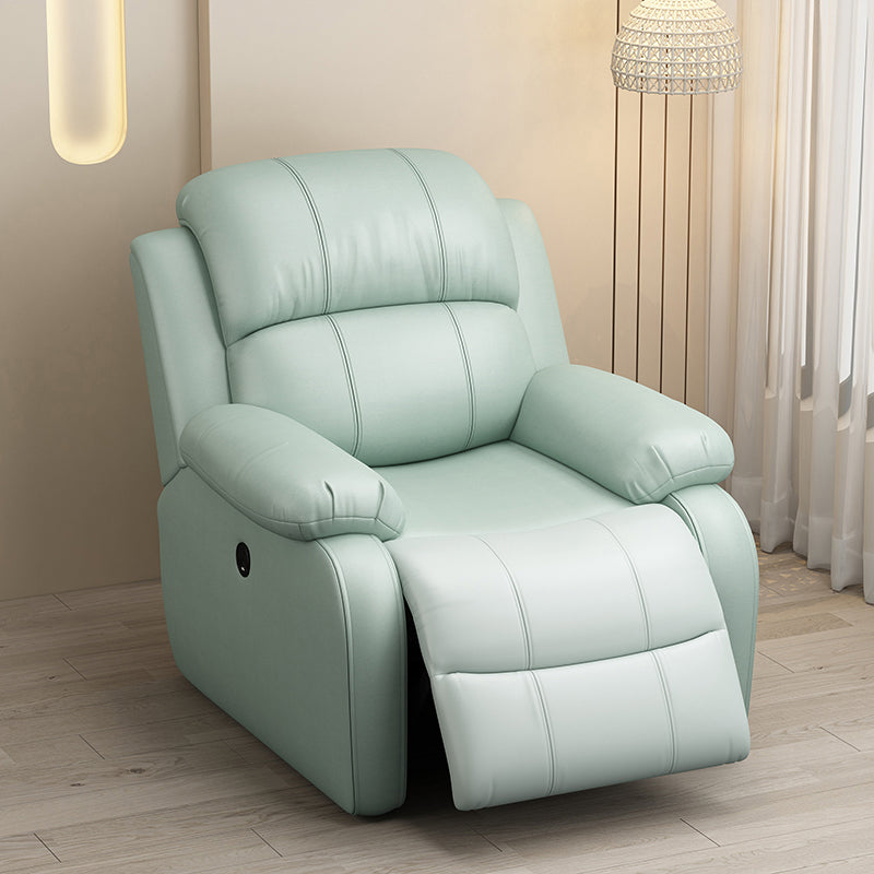 Modern Solid Color Standard Recliner Wood Frame Faux Leather Recliner Chair