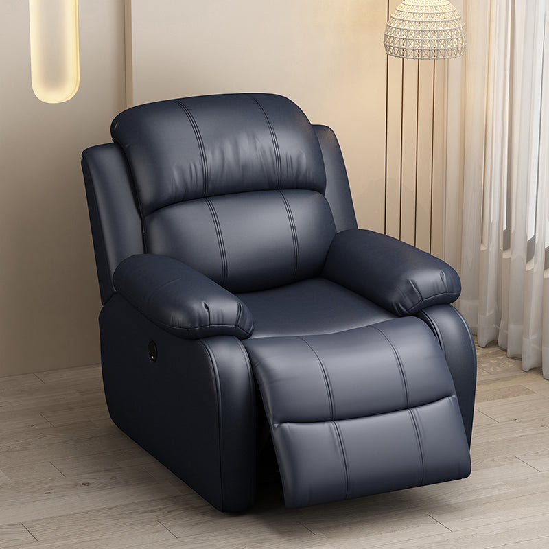 Modern Solid Color Standard Recliner Wood Frame Faux Leather Recliner Chair