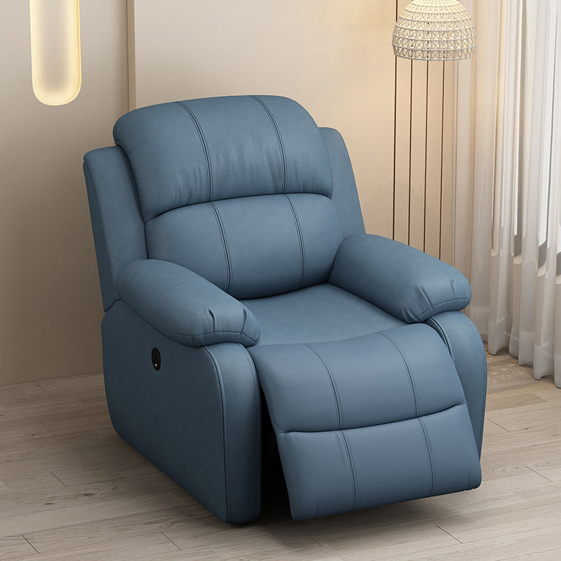 Modern Solid Color Standard Recliner Wood Frame Faux Leather Recliner Chair