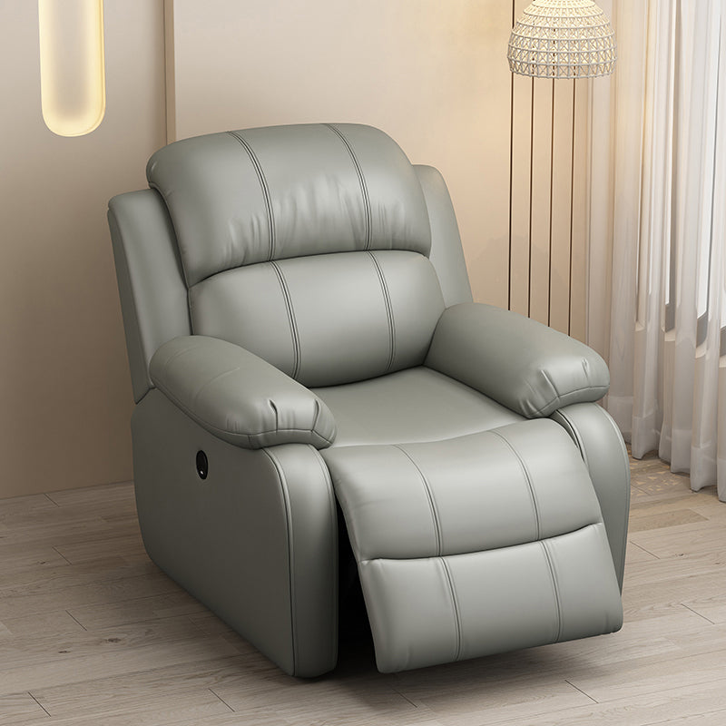 Modern Solid Color Standard Recliner Wood Frame Faux Leather Recliner Chair