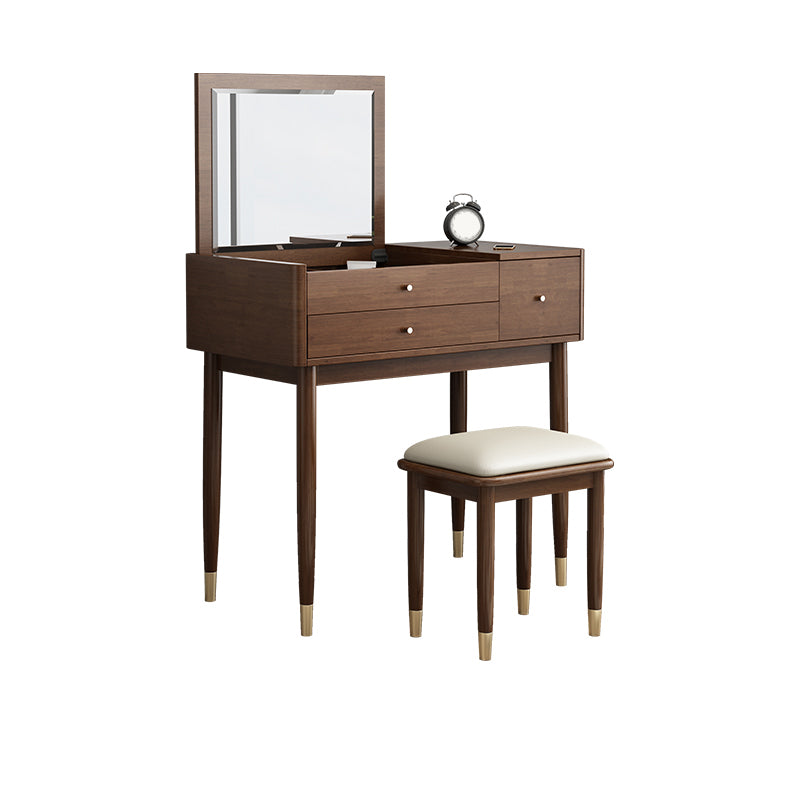 Glam Bedroom Makeup Vanity Desk Mirror White Vanity Dressing Table with Drawer