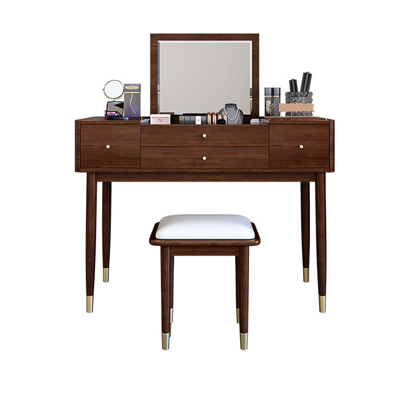 Glam Bedroom Makeup Vanity Desk Mirror White Vanity Dressing Table with Drawer