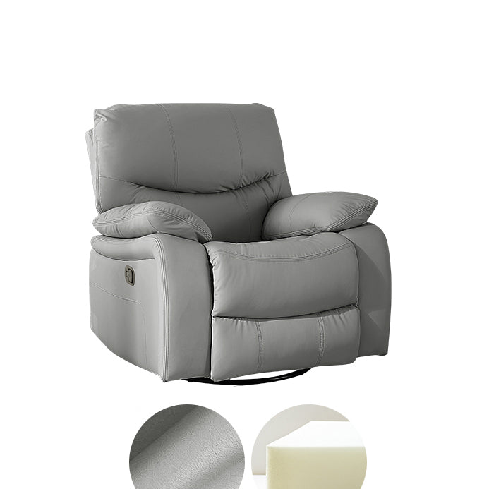 Contemporary Standard Recliner Metal Swivel Rocker Indoor Solid Color