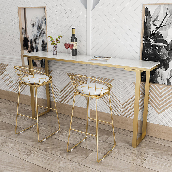 Indoor Contemporary Bar Dining Table Rectangle Faux Marble Bar Table