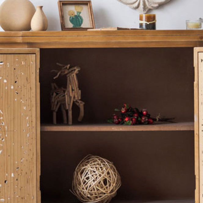 Contemporary Side Board Pine Sideboard Table with Doors for Dining Room