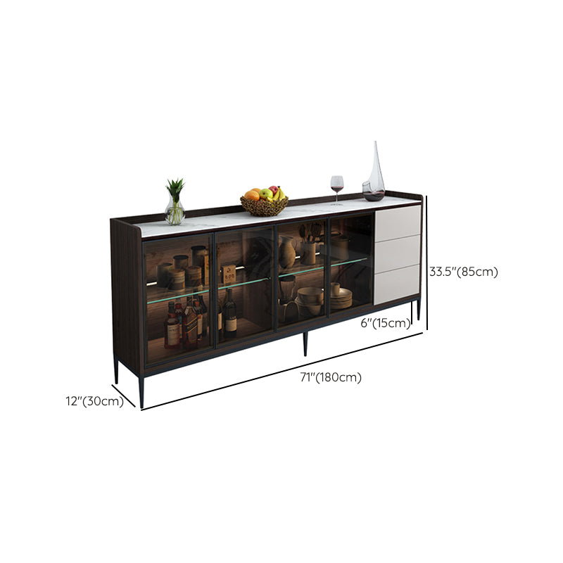 Contemporary Side Board Stone Sideboard Table with Doors for Dining Room