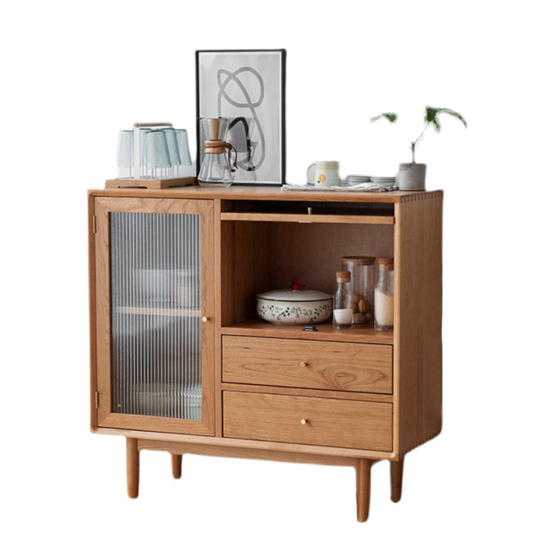 Contemporary Side Board Pine Sideboard Cabinet with Drawers for Dining Room