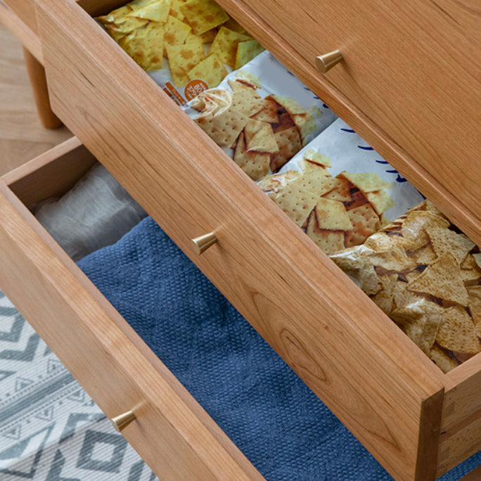 Contemporary Side Board Pine Sideboard Cabinet with Drawers for Dining Room