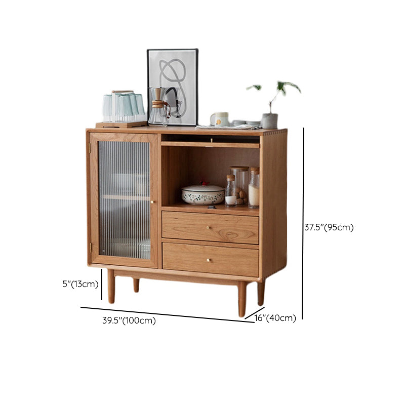 Contemporary Side Board Pine Sideboard Cabinet with Drawers for Dining Room