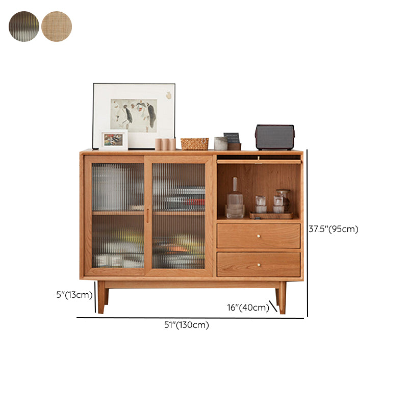 Contemporary Side Board Pine Sideboard Cabinet with Drawers for Dining Room