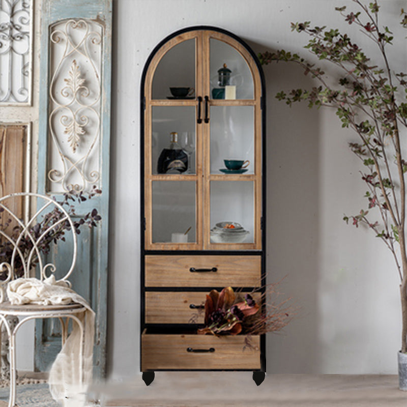 Contemporary Side Board Pine Sideboard Cabinet with Doors for Kitchen