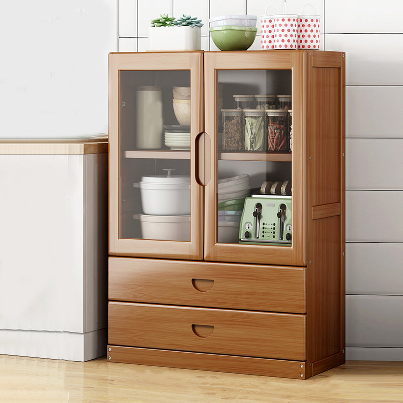 Contemporary Sideboard Table Bamboo Sideboard Cabinet with Doors for Kitchen