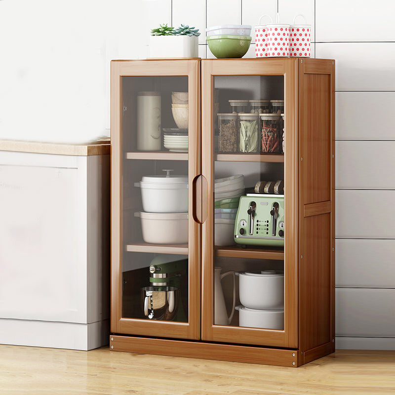 Contemporary Sideboard Table Bamboo Sideboard Cabinet with Doors for Kitchen