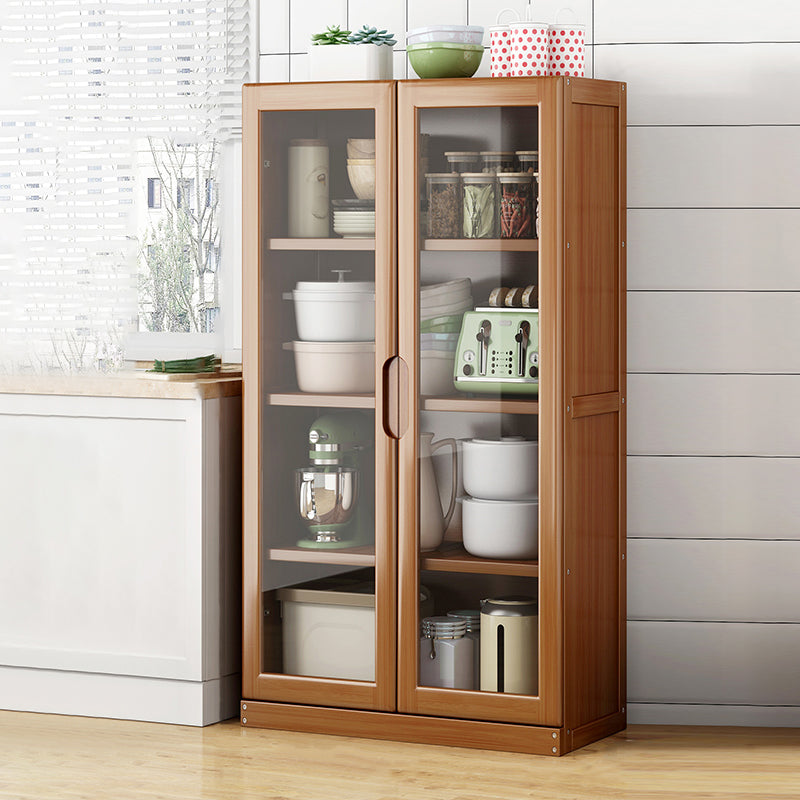 Contemporary Sideboard Table Bamboo Sideboard Cabinet with Doors for Kitchen