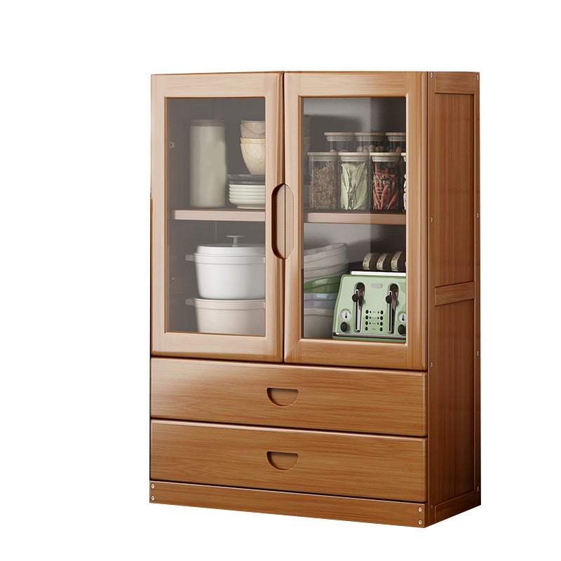 Contemporary Sideboard Table Bamboo Sideboard Cabinet with Doors for Kitchen