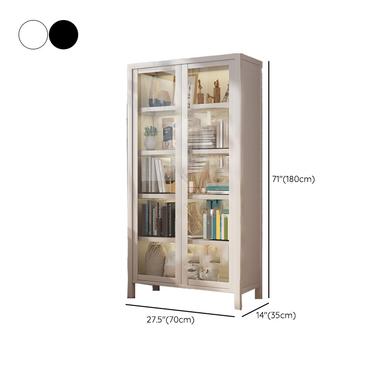 Contemporary Glass Doors Display Stand Metal Buffet Cabinet for Dining Room