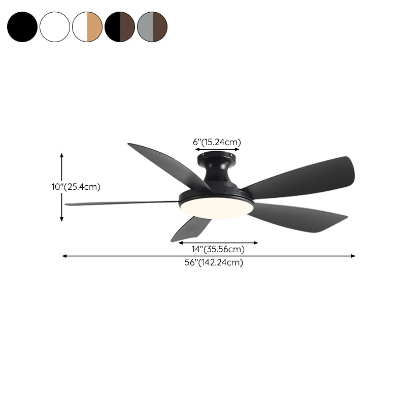 Modern LED Ceiling Fan 5 - Blades Metal and Acrylic Fan Lighting Fixture