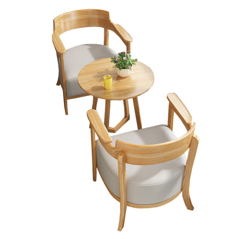 2 Pcs Wooden Dining Set for Small Places Matte Finish Patio Table Set