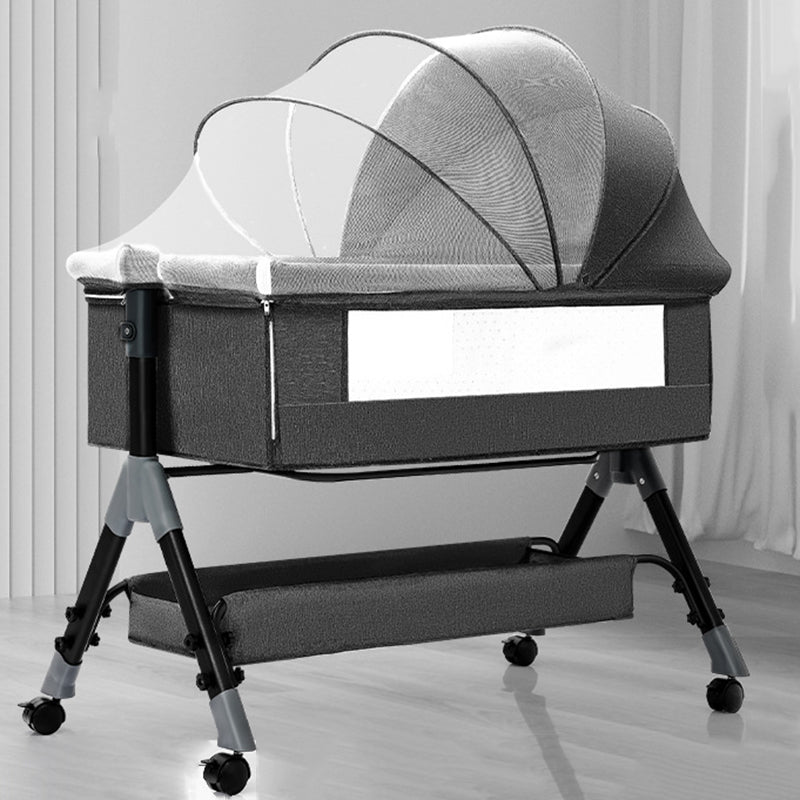 Metal and Fabric Crib Cradle Square / Rectangle Bedside Bassinet