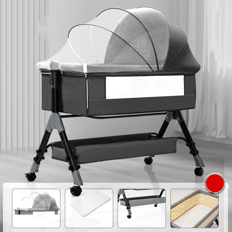 Metal and Fabric Crib Cradle Square / Rectangle Bedside Bassinet