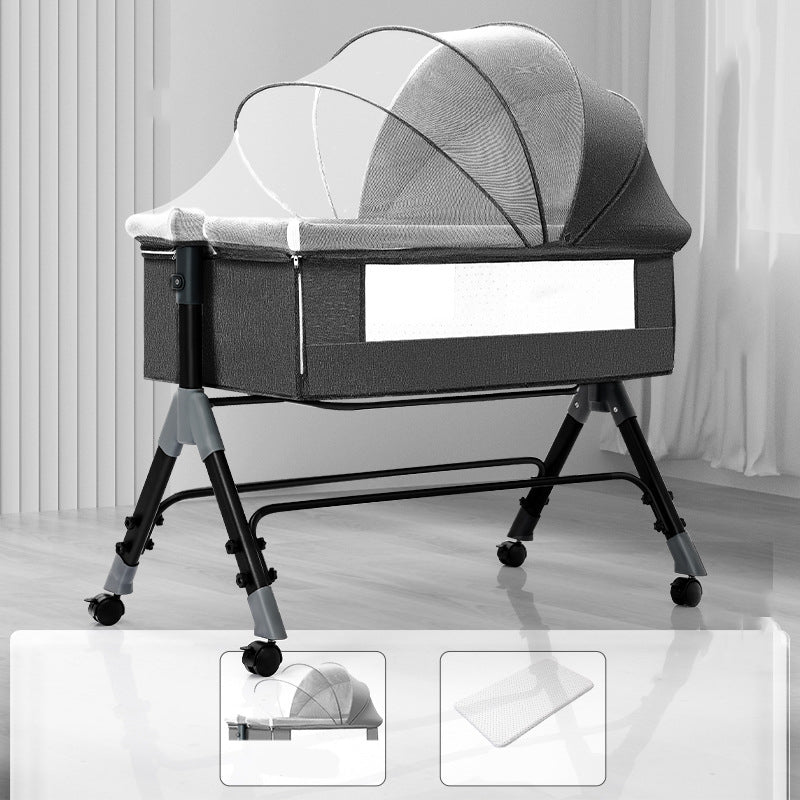 Metal and Fabric Crib Cradle Square / Rectangle Bedside Bassinet