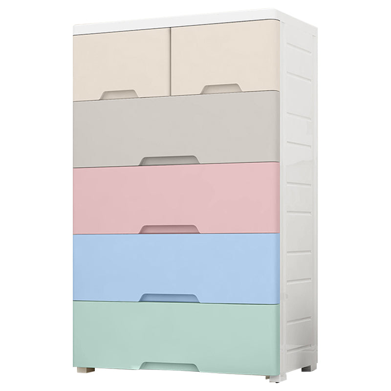 Modern Nursery Dresser Plastic Kids Nightstand with 5/6 Drawers