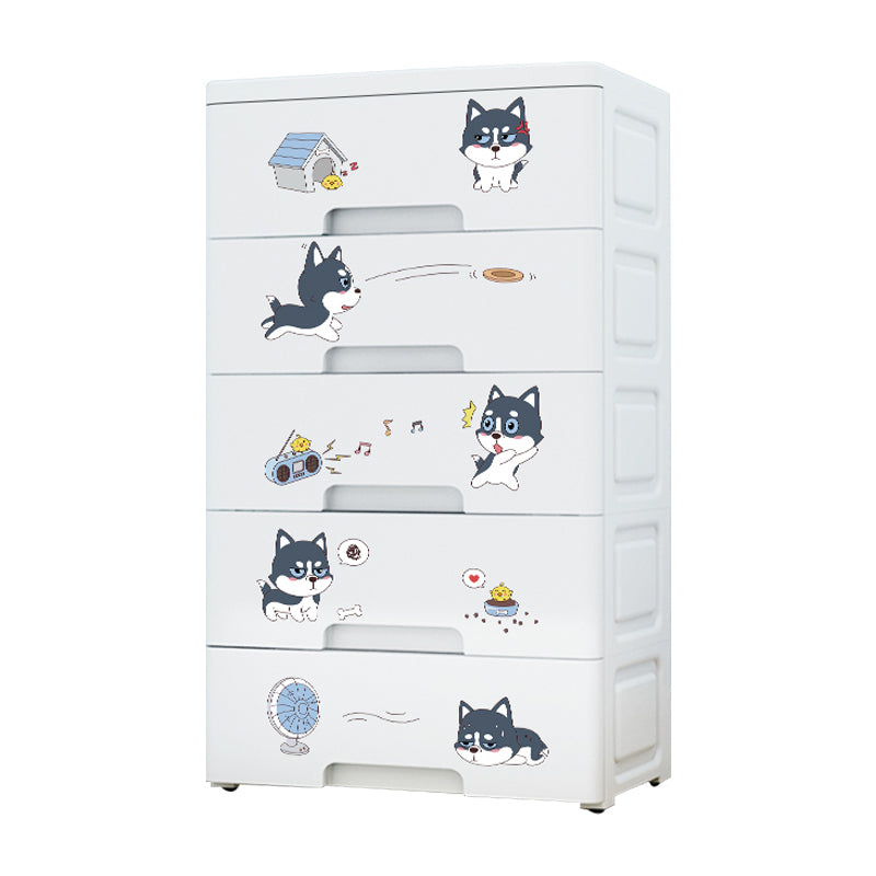 Modern Nursery Dresser Plastic Kids Nightstand with 5/6 Drawers