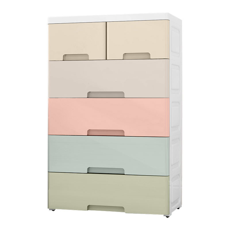 Modern Nursery Dresser Plastic Kids Nightstand with 5/6 Drawers