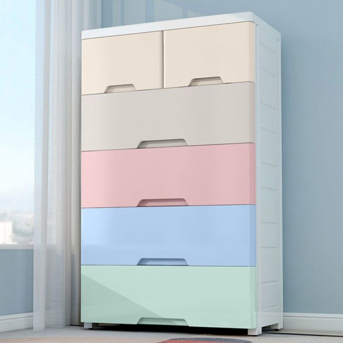 Modern Nursery Dresser Plastic Kids Nightstand with 5/6 Drawers