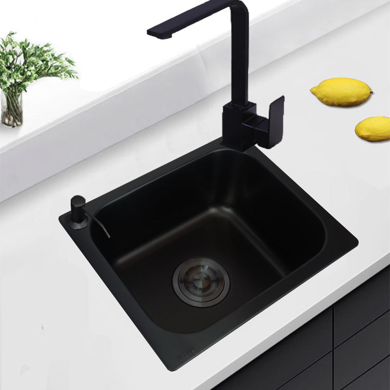 Black Stainless Steel Kitchen Sink Single Bowl Sink with Drain Assembly