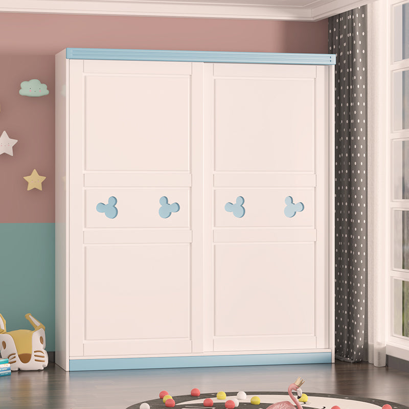 Animals Bedroom Armoire Wooden Kid's Wardrobe with Shelved and Door