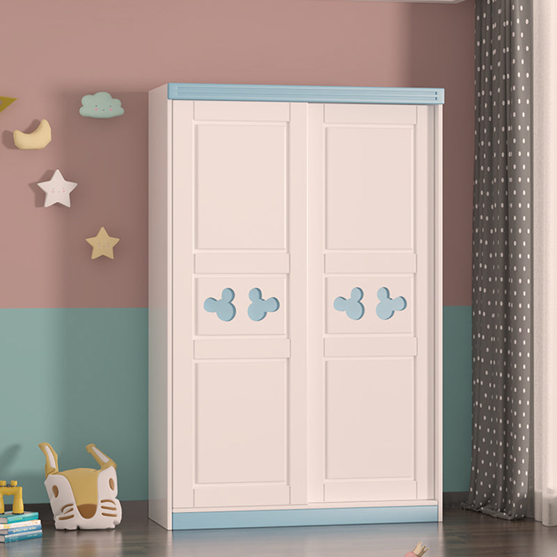 Animals Bedroom Armoire Wooden Kid's Wardrobe with Shelved and Door