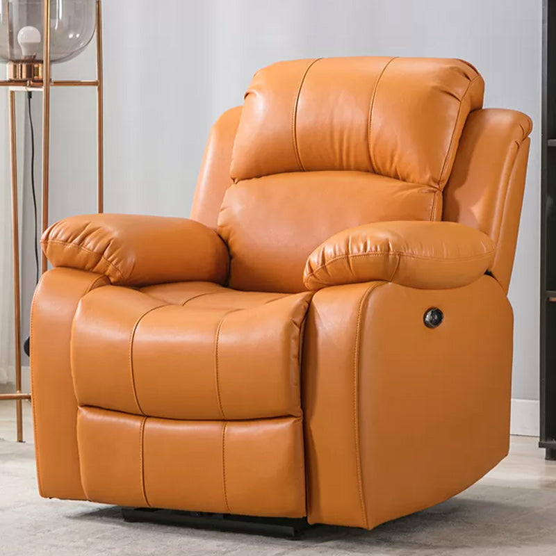 Contemporary Home Theater Recliner Metal Solid Color Arm Reclining Swiveling